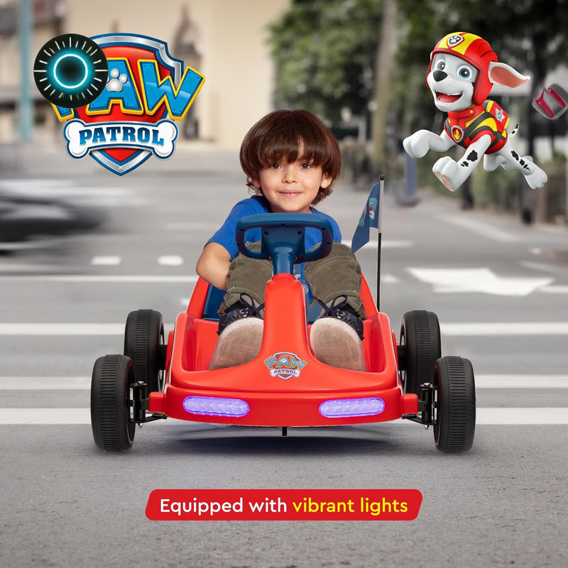 chase hauck Paw Patrol Chase 6V Electric Ride-On Go-Kart for Kids with Lights and