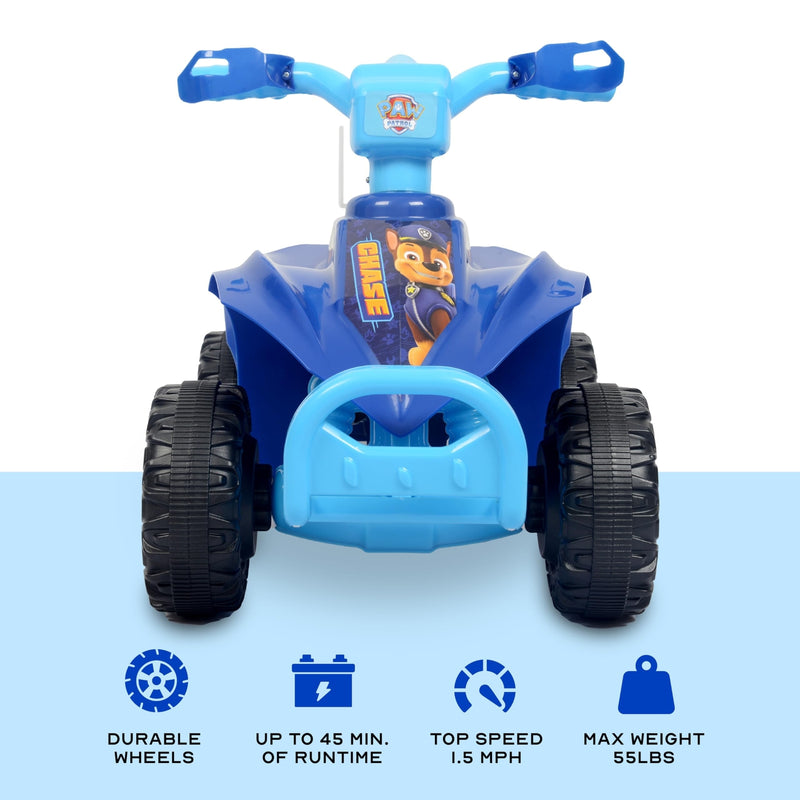 Paw Patrol Chase 6V Quad Ride-On Toy for Kids with Rechargeable Battery and Safety Features Magic Cars 1