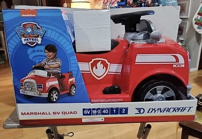 Paw Patrol 6V Marshall Fire Truck Ride-On Quad Vehicle by Dynacraft Magic Cars 3
