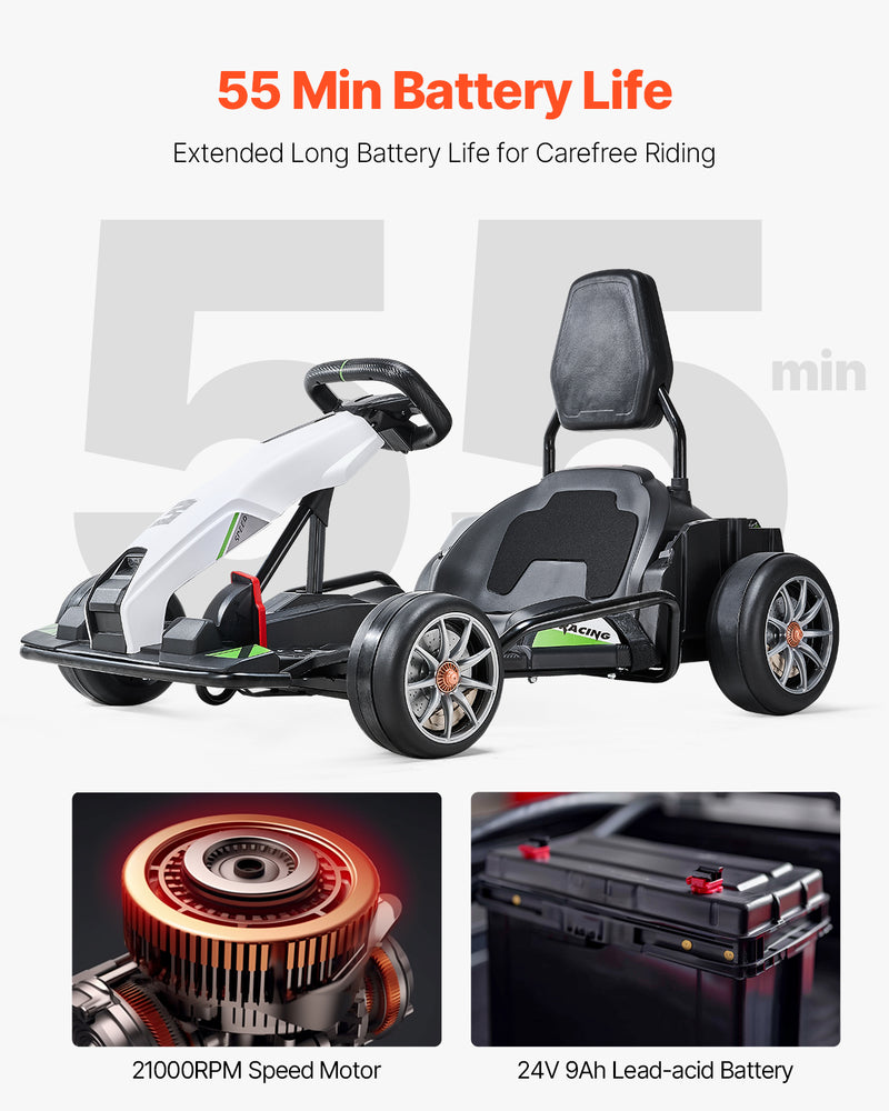 Dual-Mode Pedal and Electric Go-Kart for Kids Ages 2-12 High-Speed Outdoor Ride-On Toy Magic Cars 18