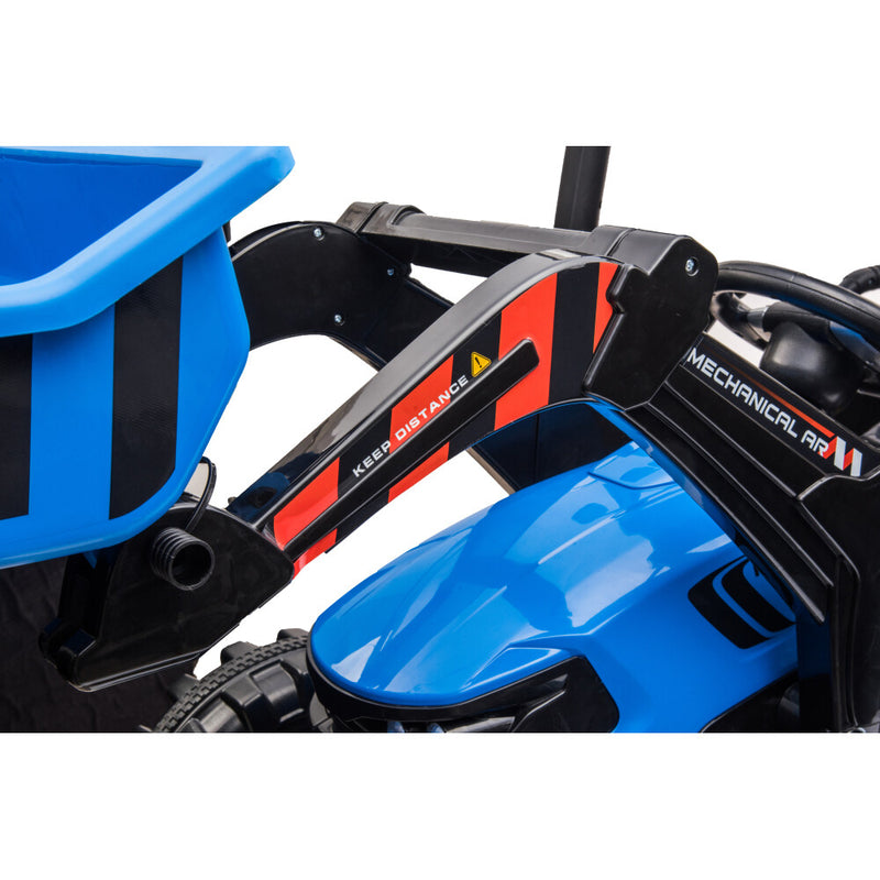 Kids' Pedal Tractor Ride-On Toy with Working Loader and Backhoe Digger Magic Cars 2