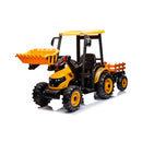 Kids' 24V Ride-On Pedal Tractor with Working Loader and Backhoe Digger Magic Cars 0
