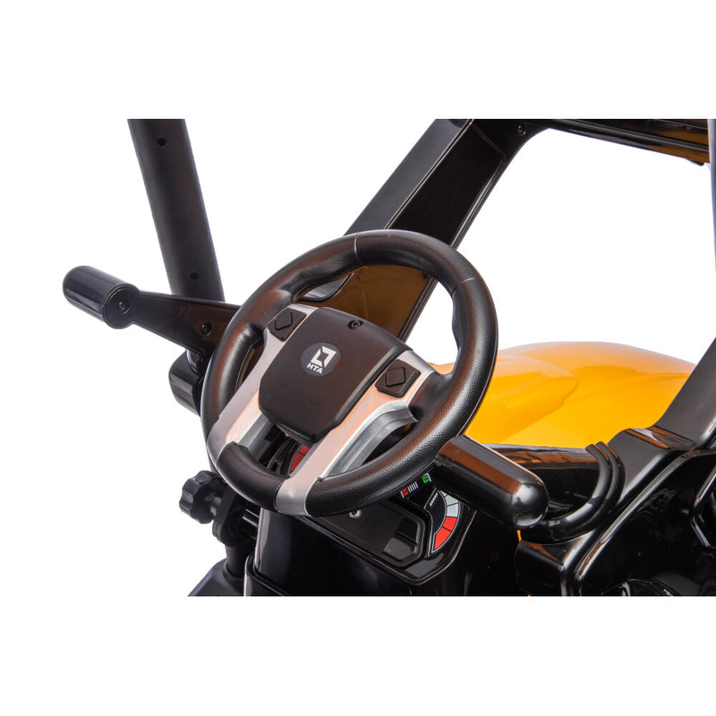 Kids' 24V Ride-On Pedal Tractor with Working Loader and Backhoe Digger Magic Cars 2
