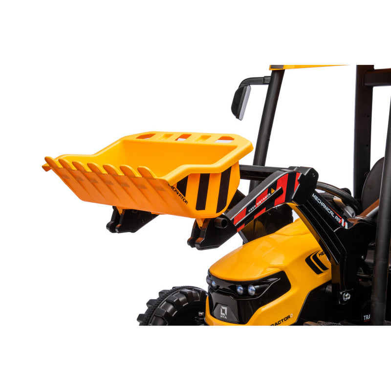 Kids' 24V Ride-On Pedal Tractor with Working Loader and Backhoe Digger Magic Cars 3
