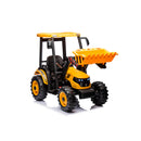 Kids' 24V Ride-On Pedal Tractor with Working Loader and Backhoe Digger Magic Cars 4
