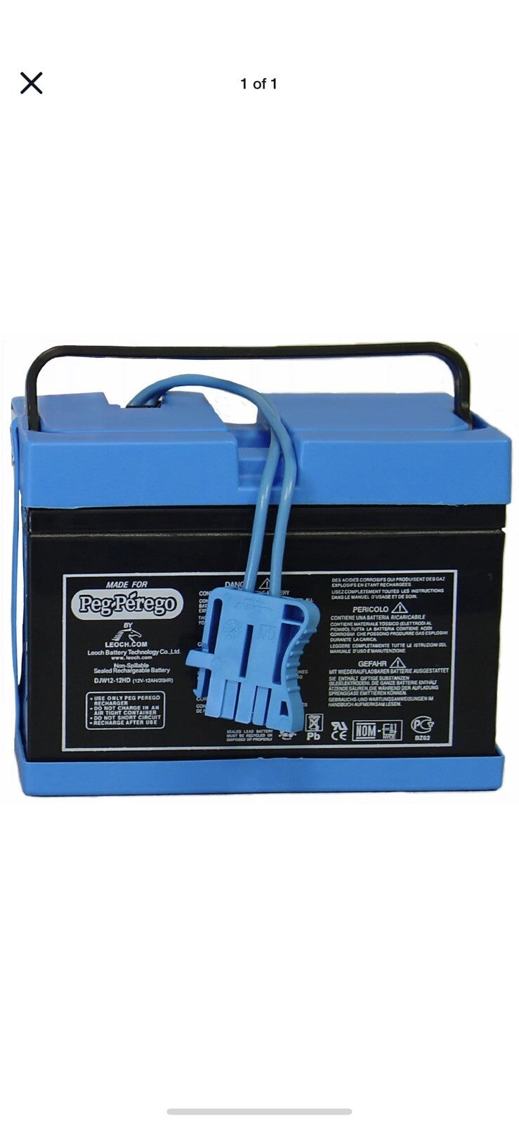 Peg Perego Genuine 12V Replacement Battery IAKB0501 Magic Cars 1
