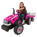 12V Pink Ride-On Tractor with Trailer Powered Case IH Magnum Magic Cars Variant 0