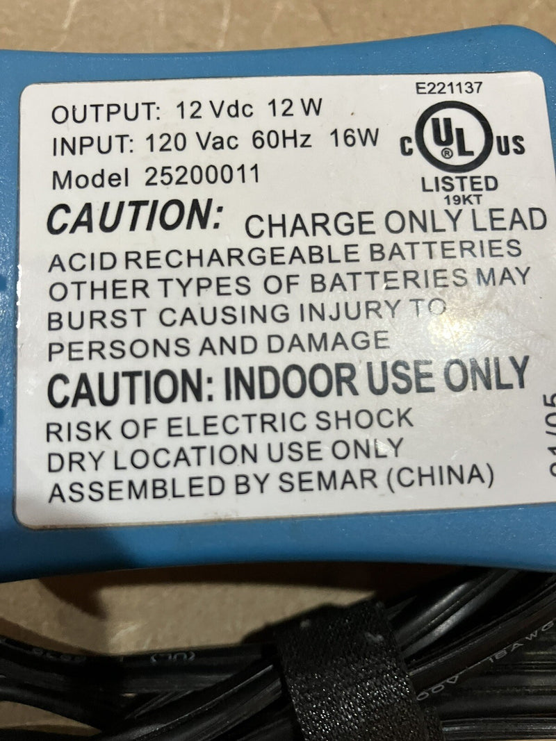 12V 12W Battery Charger Compatible with Perego Ride-On Toys, OEM Quality Magic Cars 2