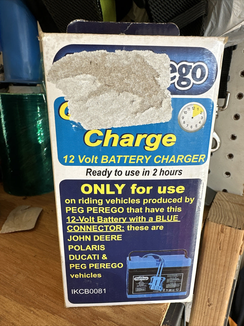 Peg Perego IKCB0082 12V Blue Quick Charger Battery Genuine OEM Magic Cars 1