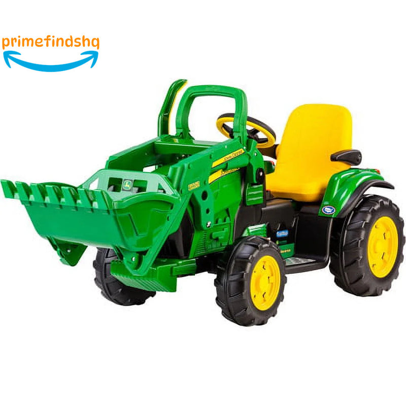 12-Volt Battery-Powered John Deere Ground Loader Ride-On Tractor Toy Magic Cars 10