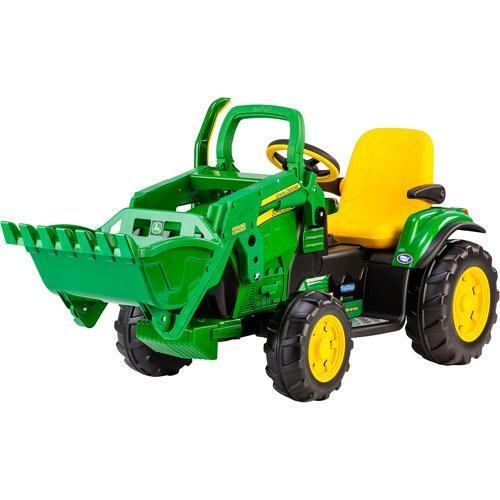 12-Volt Battery-Powered Ride-On John Deere Ground Loader Tractor Magic Cars Variant 0