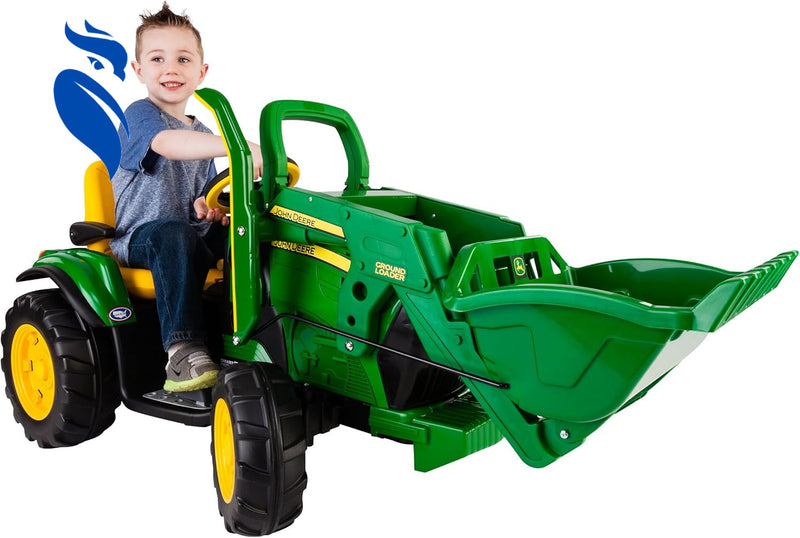 12-Volt Battery-Powered Ride-On John Deere Ground Loader Tractor Magic Cars Variant 0