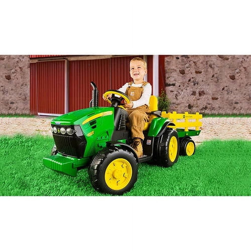 Perego John Deere 12 Volt Multi-Speed Ride-On Tractor with Trailer Magic Cars 2