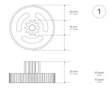 Replacement Motor Gears and Sprockets for Pedal Ride-On Toys Outlaw, Corral T-Rex, and Ranger 538 Magic Cars 8