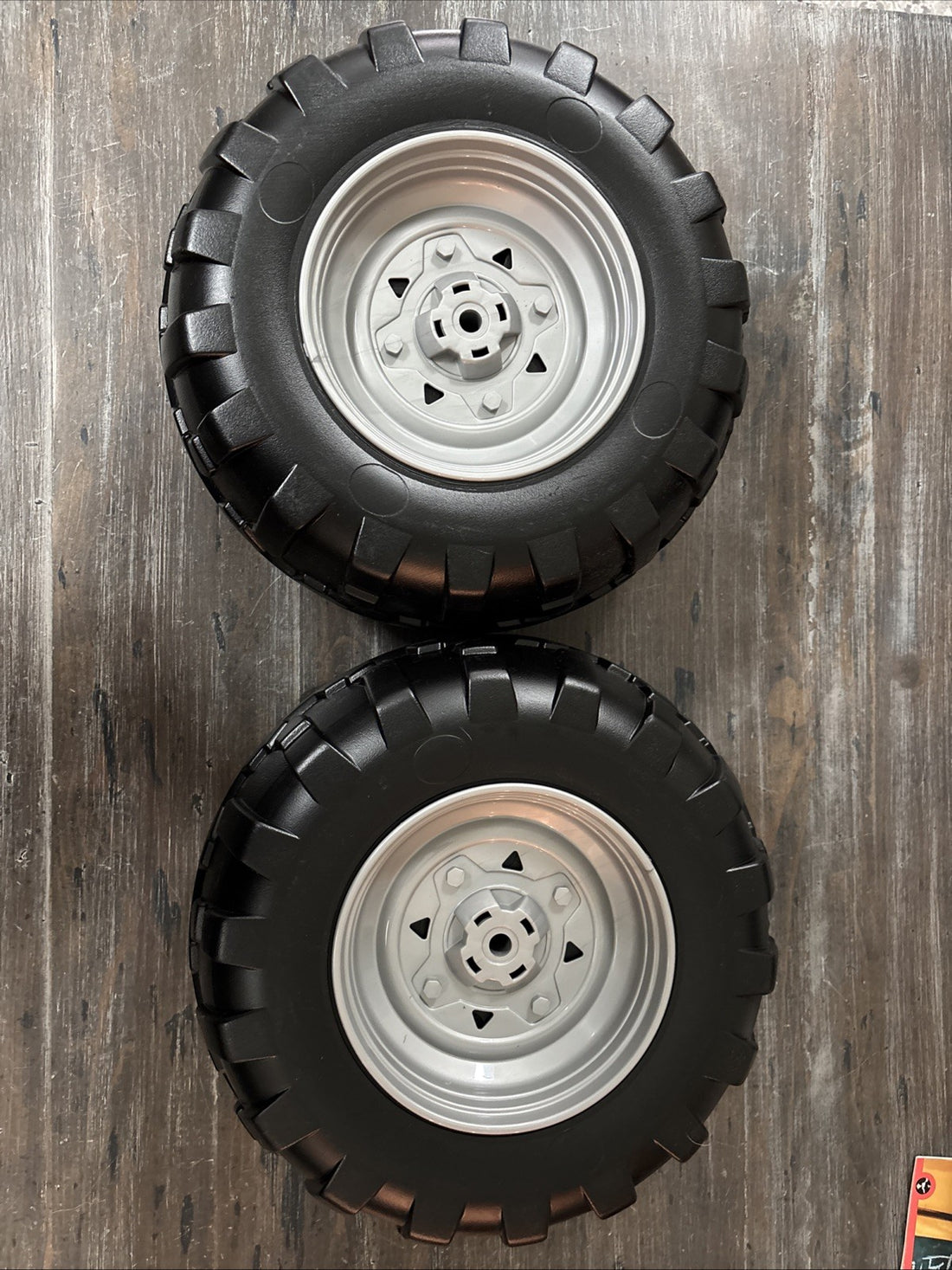 peg perego four wheeler parts Polaris Outlaw Front Black Replacement Wheels for Ride-On Vehicle Free Warranty 1 Year