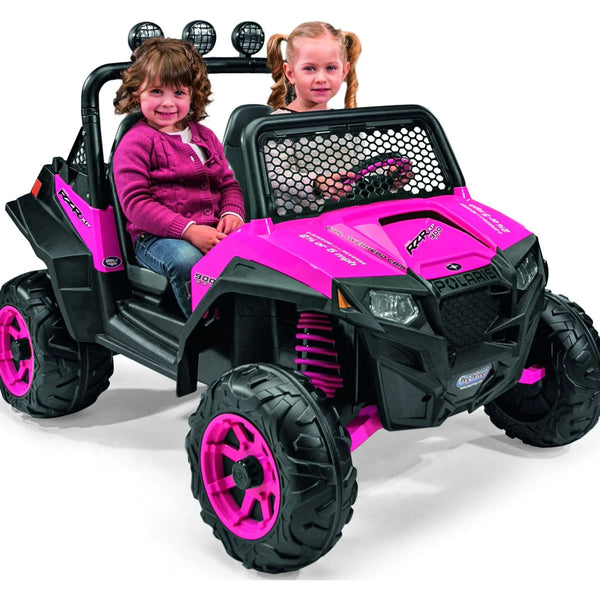 peg perego polaris ranger 24 volt ride on toy 12V Battery-Powered Polaris Ranger RZR 900 Ride-On Toy in Red or Pink Pink