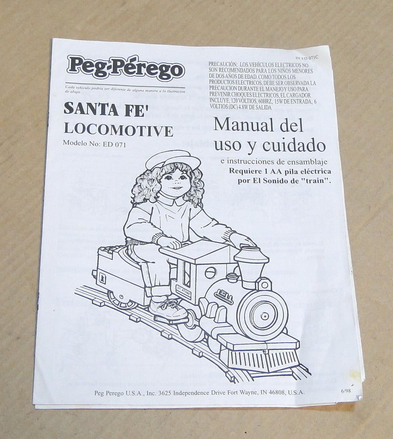 Santa Fe Locomotive Model ED-071 Use and Care Manual Magic Cars 1
