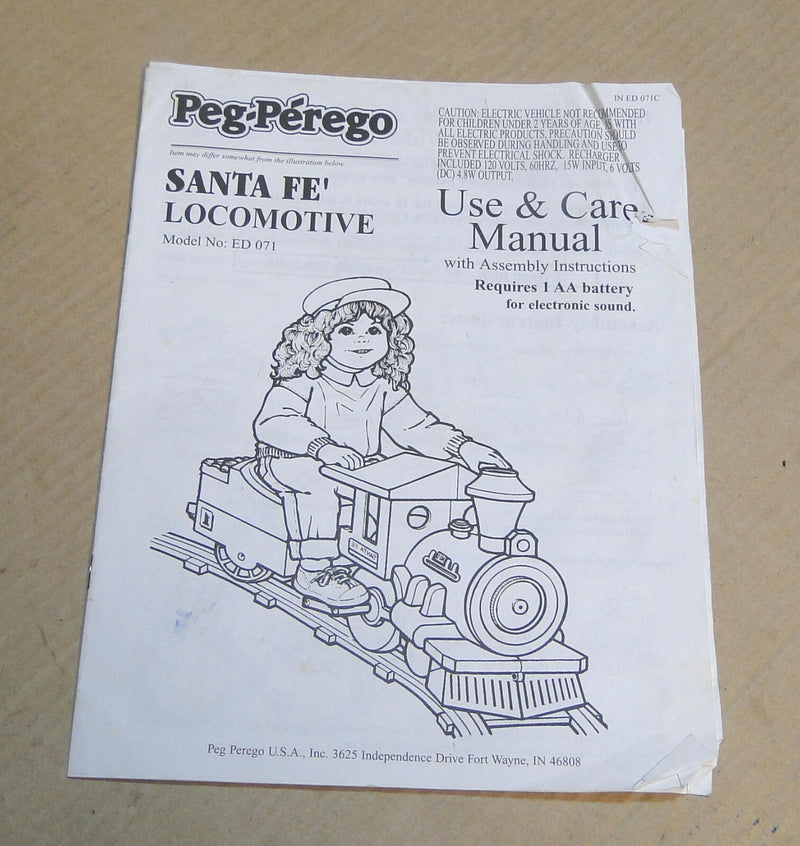 Santa Fe Locomotive Model ED-071 Use and Care Manual Magic Cars Variant 0