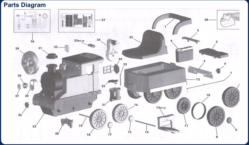 Replacement Smoke Stack Cover for Thomas Train Ride-On Toy Magic Cars 2