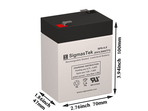 Rechargeable 6V 4.5A Replacement Battery for Ride-On Vespa Toy Magic Cars 1
