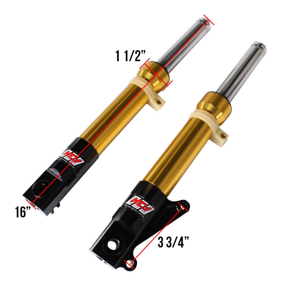 Performance Front Forks Gold for Honda Ruckus/Dio, DD50 | Magic Cars