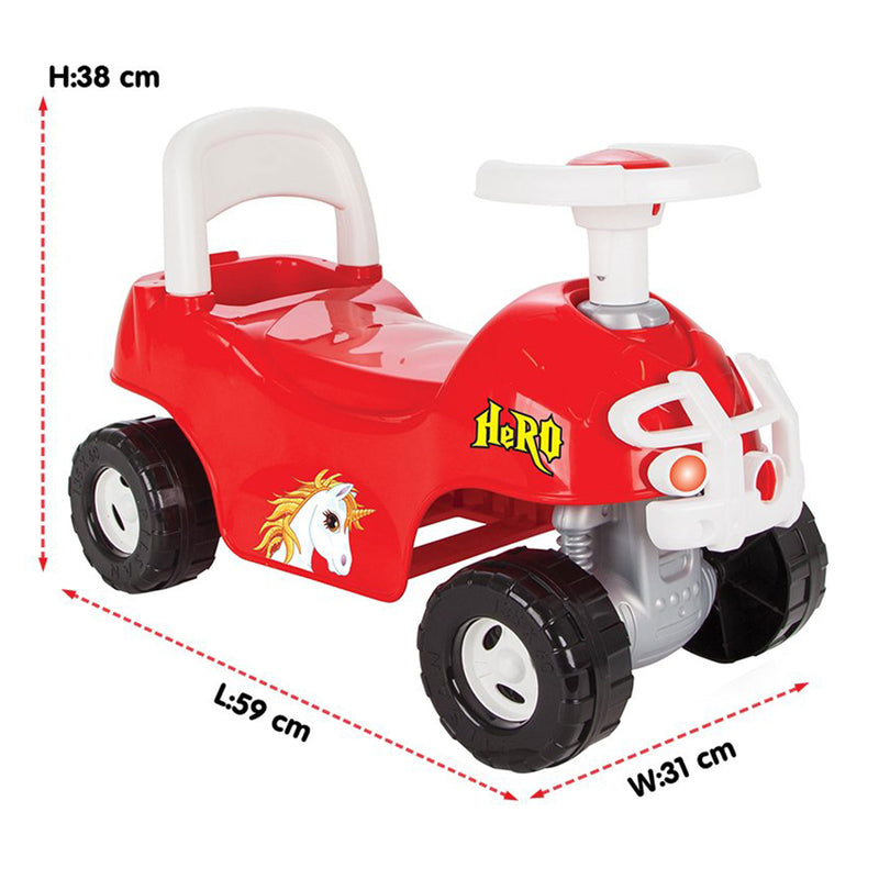 Hero Pedal-Free Kids Ride-On ATV Toy with Horn for Ages 3 and Up, Red Magic Cars 6