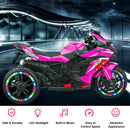 12V Pink Electric Three-Wheel Battery-Powered Ride-On Motorcycle for Kids Magic Cars 11