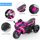 12V Pink Electric Three-Wheel Battery-Powered Ride-On Motorcycle for Kids Magic Cars 6