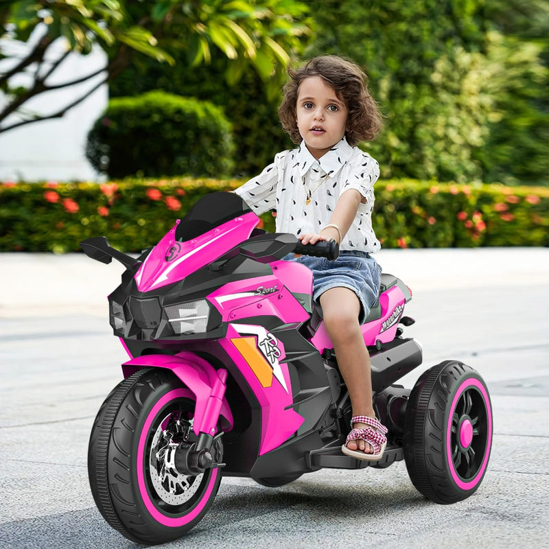 12V Pink Electric Three-Wheel Battery-Powered Ride-On Motorcycle for Kids Magic Cars Variant 0