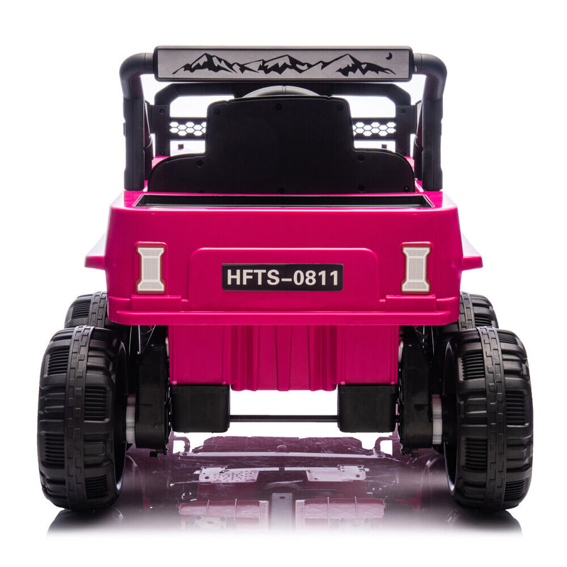 Pink 12V Electric Kids Ride-On Jeep Truck Toy with 6-Wheel Suspension and Remote Control Magic Cars 10