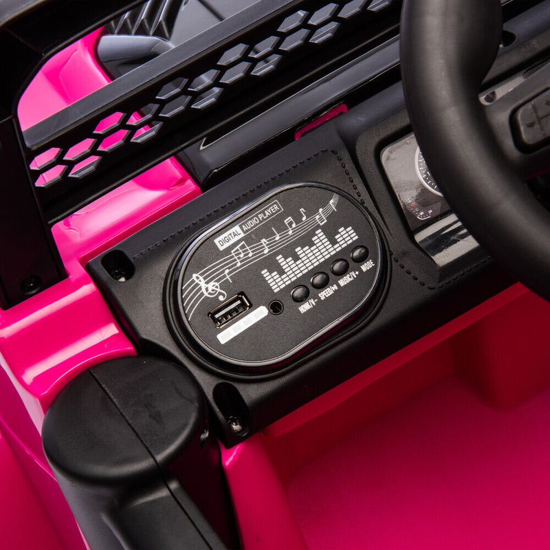 Pink 12V Electric Kids Ride-On Jeep Truck Toy with 6-Wheel Suspension and Remote Control Magic Cars 12