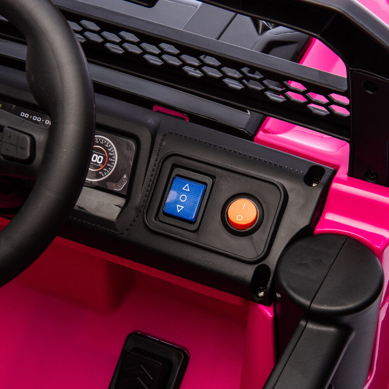Pink 12V Electric Kids Ride-On Jeep Truck Toy with 6-Wheel Suspension and Remote Control Magic Cars 13