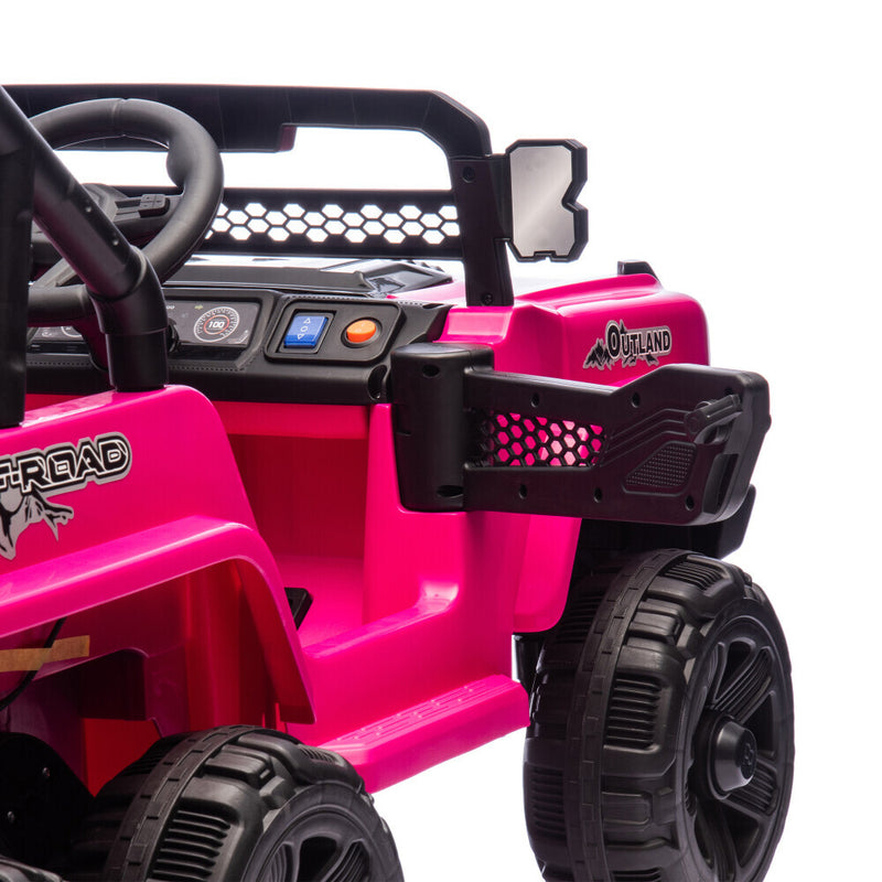 Pink 12V Electric Kids Ride-On Jeep Truck Toy with 6-Wheel Suspension and Remote Control Magic Cars 15