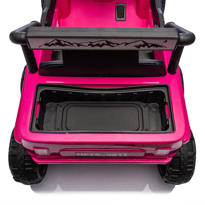 Pink 12V Electric Kids Ride-On Jeep Truck Toy with 6-Wheel Suspension and Remote Control Magic Cars 18