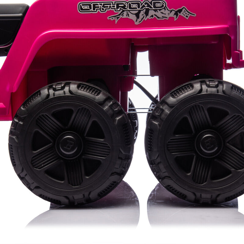 Pink 12V Electric Kids Ride-On Jeep Truck Toy with 6-Wheel Suspension and Remote Control Magic Cars 19