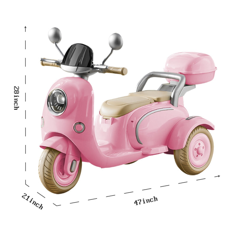 12V Pink Electric Ride-On Motorbike for Girls with LED Lights and Battery Powered Moped Magic Cars 5