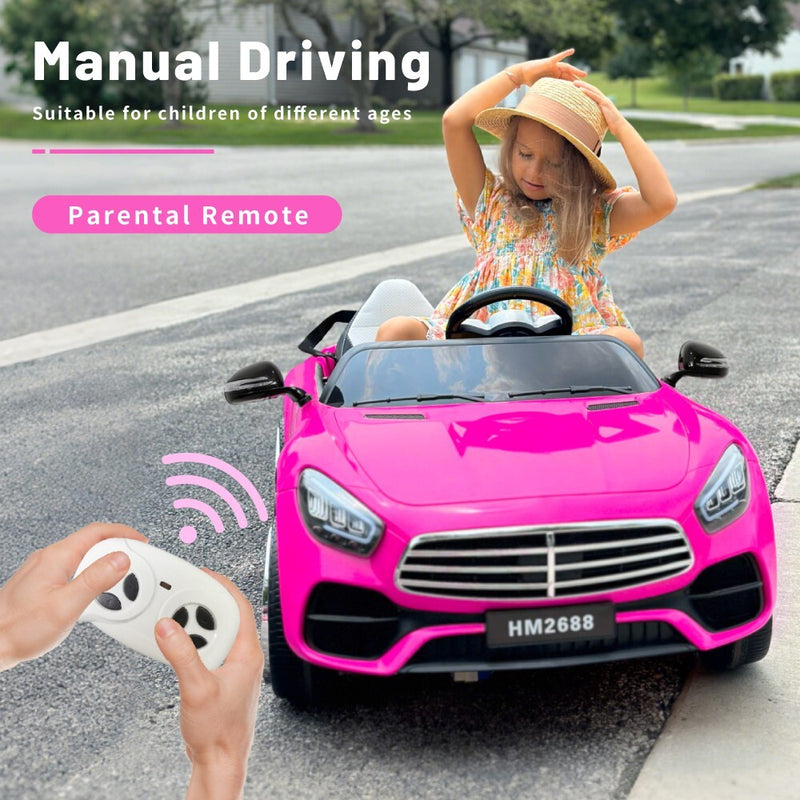 Pink 12V 2-Seater Ride-On Car with 2WD, Remote Control, Bluetooth, MP3, and LED Lights Magic Cars 1