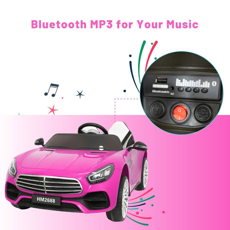 Pink 12V 2-Seater Ride-On Car with 2WD, Remote Control, Bluetooth, MP3, and LED Lights Magic Cars 2