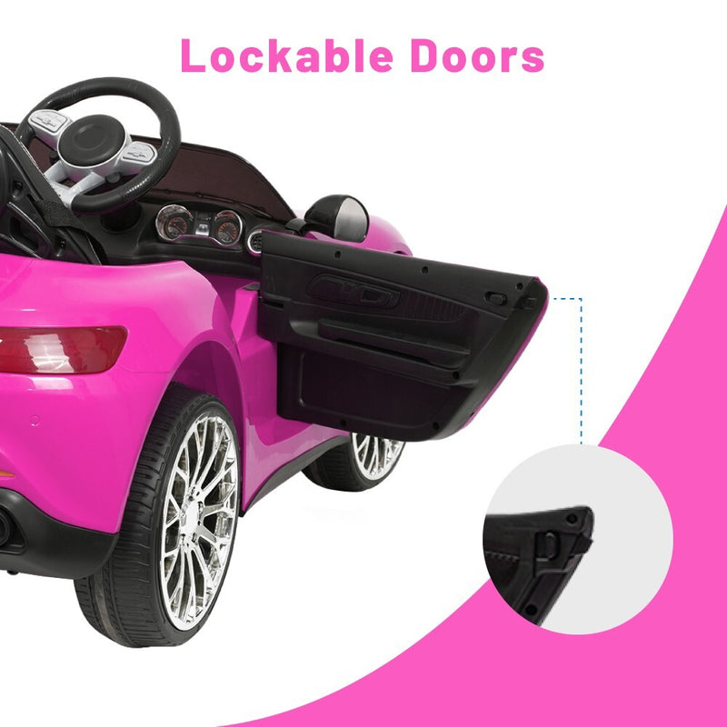 Pink 12V 2-Seater Ride-On Car with 2WD, Remote Control, Bluetooth, MP3, and LED Lights Magic Cars 3