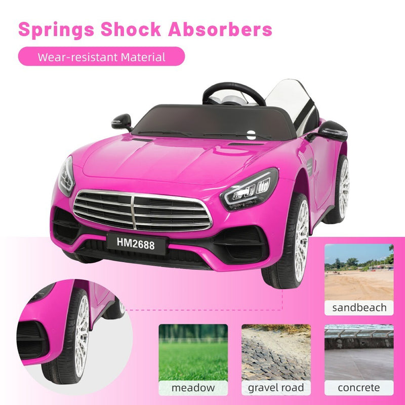 Pink 12V 2-Seater Ride-On Car with 2WD, Remote Control, Bluetooth, MP3, and LED Lights Magic Cars 4