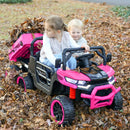 24V Pink Kids Electric Battery Dump Truck Ride-On Toy with Remote Control and MP3 Player, 7mph Magic Cars 5