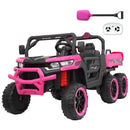 24V Pink Electric 2-Seater Kids Ride-On Truck with Remote Control and Power Wheels Magic Cars 0