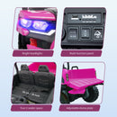 24V Pink Electric 2-Seater Kids Ride-On Truck with Remote Control and Power Wheels Magic Cars 2