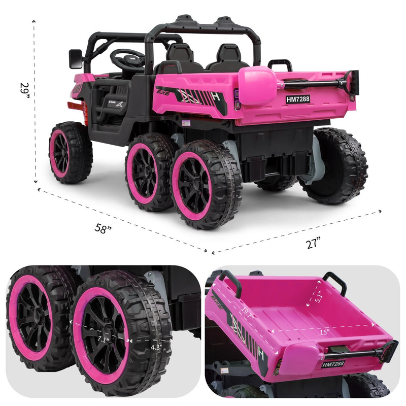 24V Pink Electric 2-Seater Kids Ride-On Truck with Remote Control and Power Wheels Magic Cars 6
