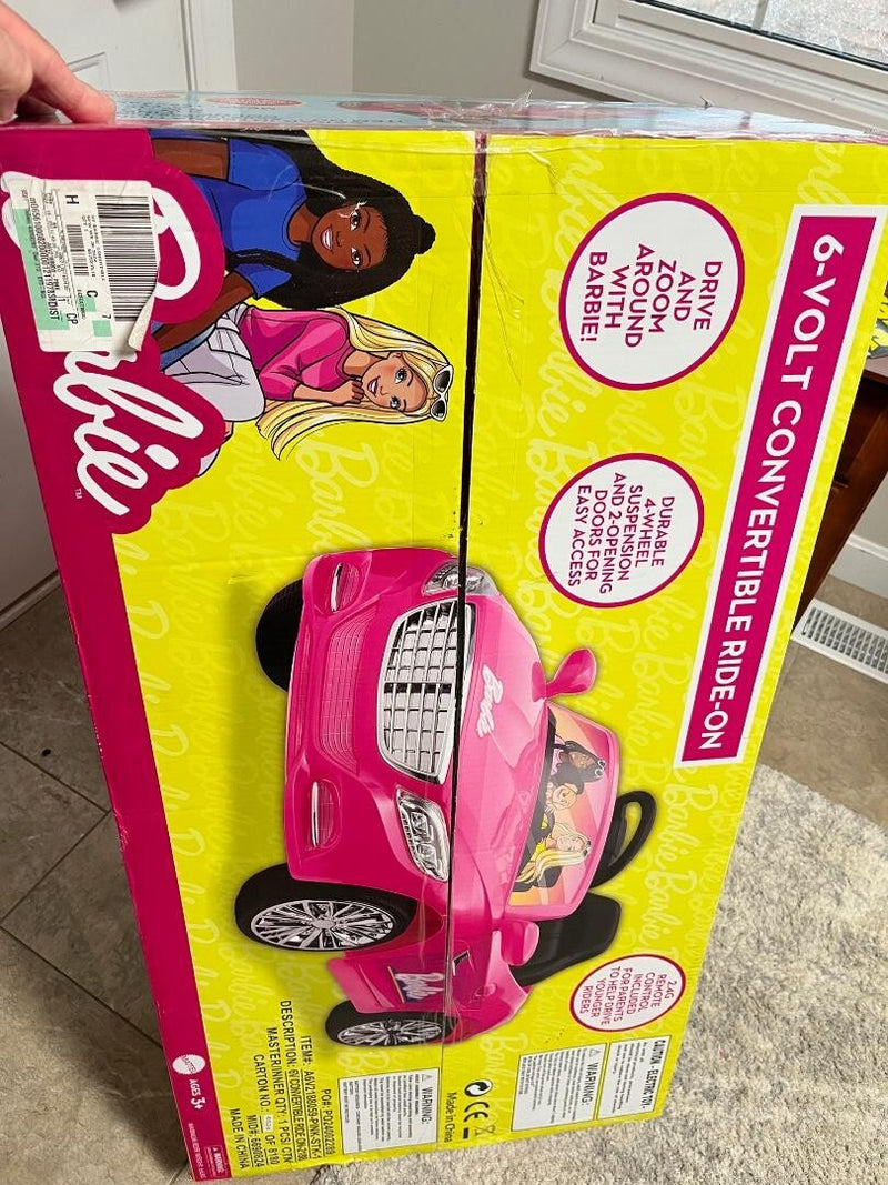 Pink Convertible Battery-Powered 6V Ride-On Car with Remote Control for Kids Ages 3+ Magic Cars 6