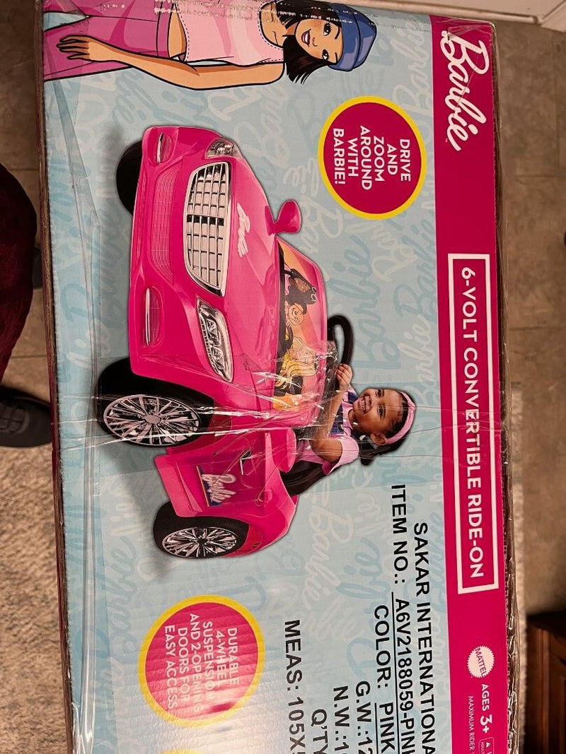 Pink Convertible Battery-Powered 6V Ride-On Car with Remote Control for Kids Ages 3+ Magic Cars 7