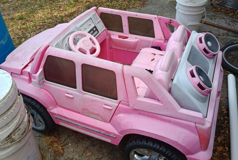 Pink Battery Operated Jeep Fire Truck for Girls Magic Cars 4