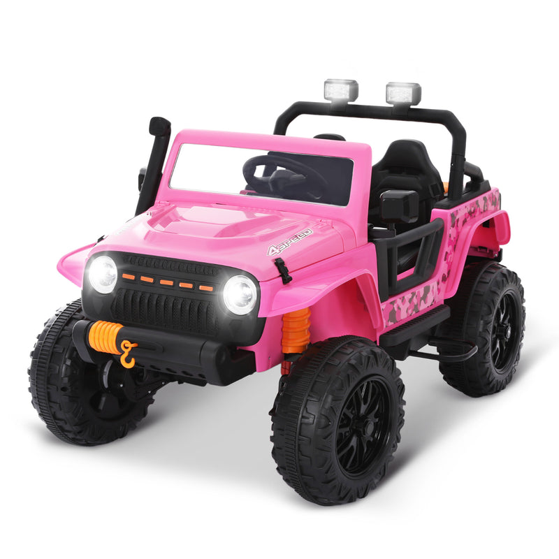 24V Pink Electric Kids Ride-On Jeep Car Toy with Remote Control Battery Powered Magic Cars 0