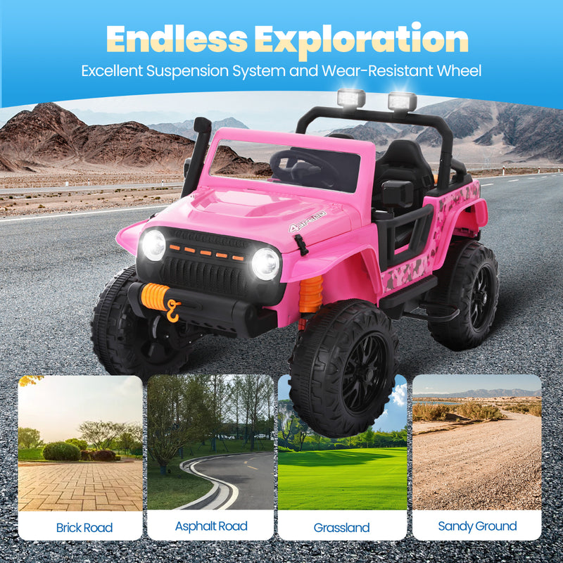 24V Pink Electric Kids Ride-On Jeep Car Toy with Remote Control Battery Powered Magic Cars 9
