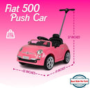 Kids' Pink Fiat 500 Push Car Magic Cars 2